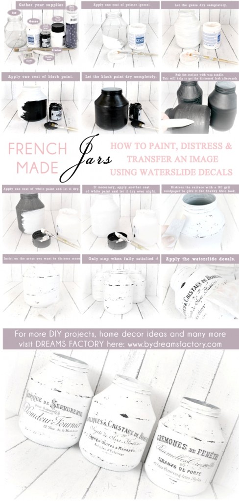 DIY French Made Jars with Waterslide Decals - Tutorial borcane French Made realizate cu decaluri waterslide