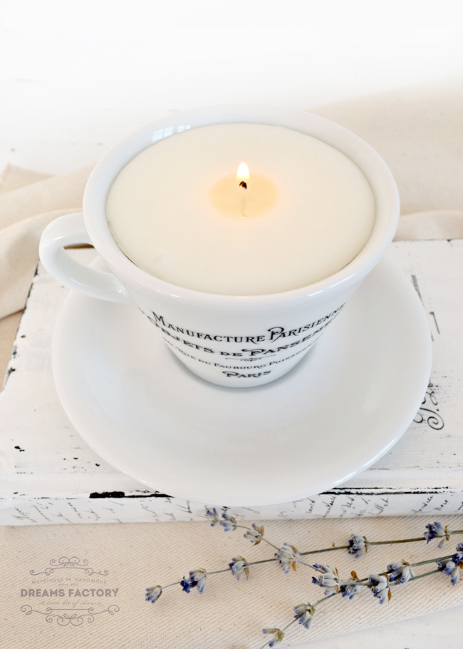 Learn how to make a scented soy candle in a French coffee cup | Dreams Factory