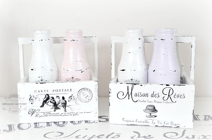 Shabby French Painted Jars