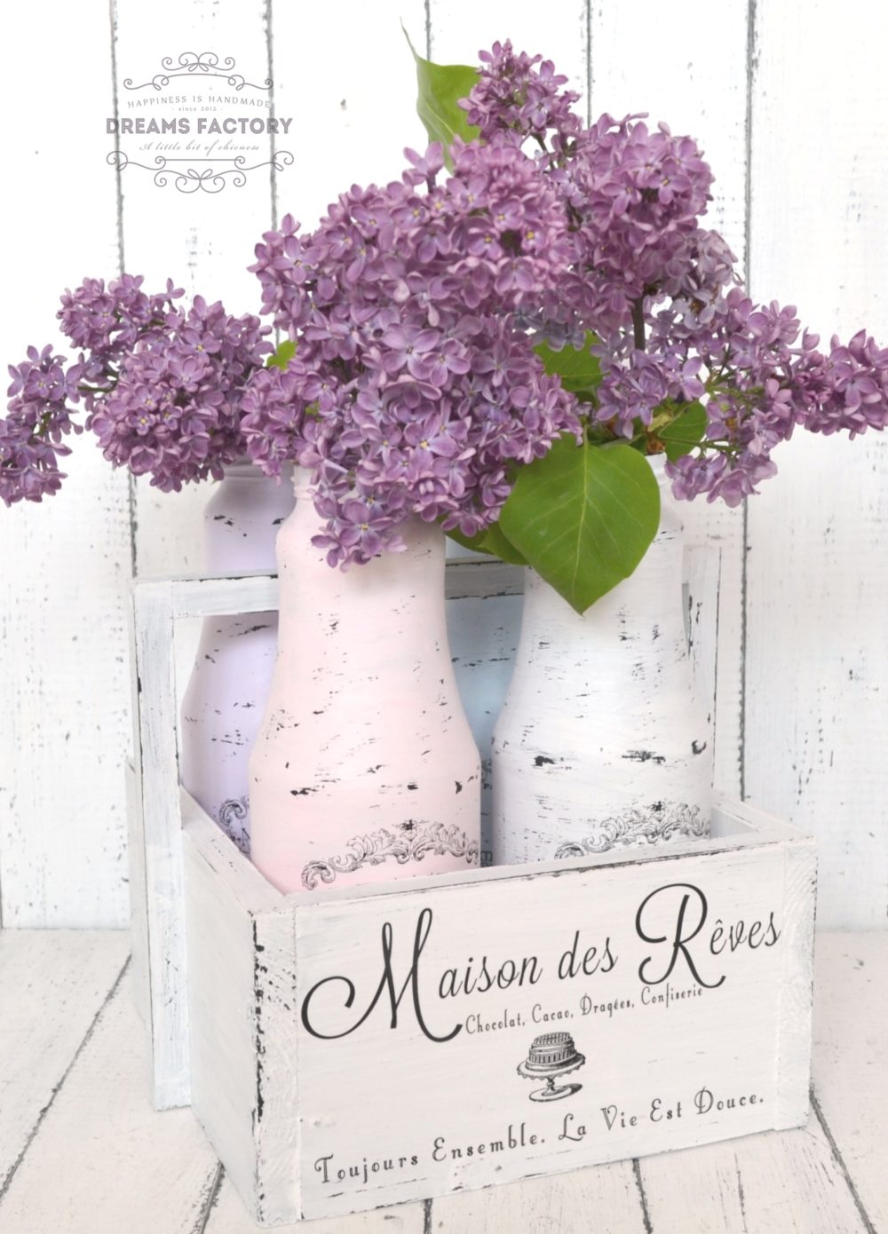 Shabby French Painted Jars