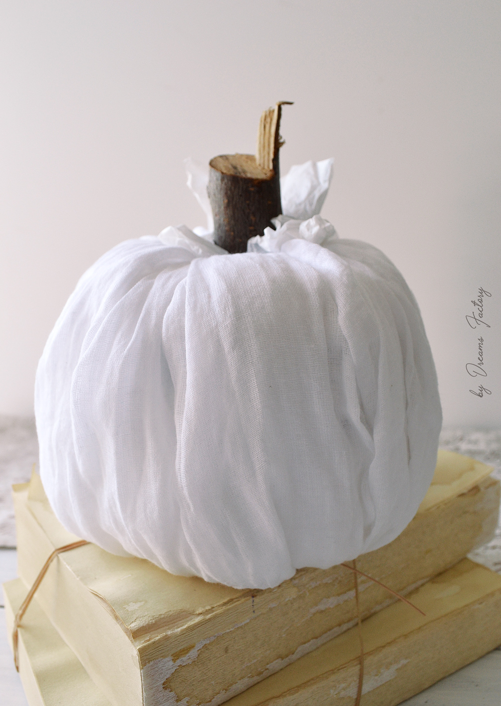 Make these stunning DIY no-sew fabric pumpkins in just 5 minutes and use them all over your home for beautiful fall decorating - by Dreams Factory